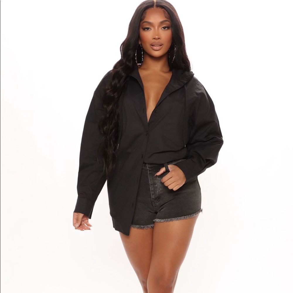 Oversized long sleeve button up